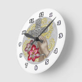 Amaryllis Christian Cross ラウンド壁時計 (傾斜)