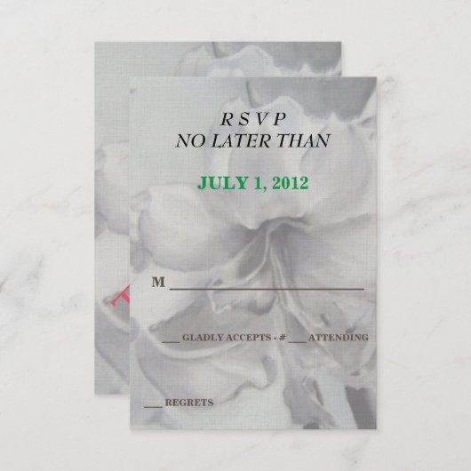 AMARYLLIS FLOWER CUSTOMIZABLE RSVPカード (正面/裏面)