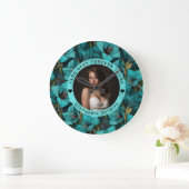 Amaryllis Flower Happy Birthday Gift For Mom ラージ壁時計 (ホーム)