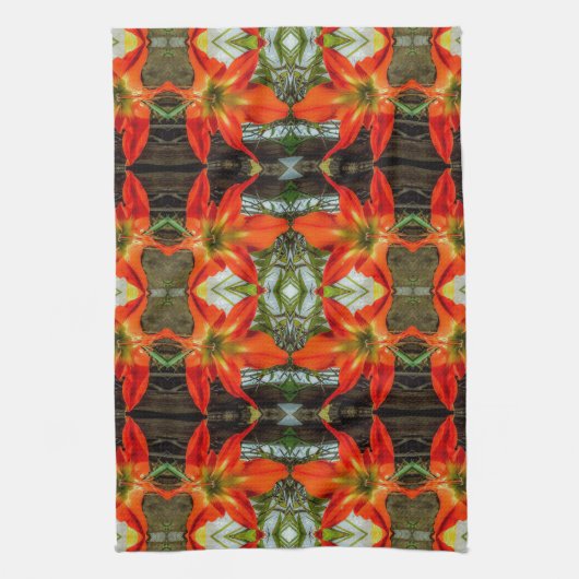 Amaryllis Pattern Kitchen Towels キッチンタオル (縦)