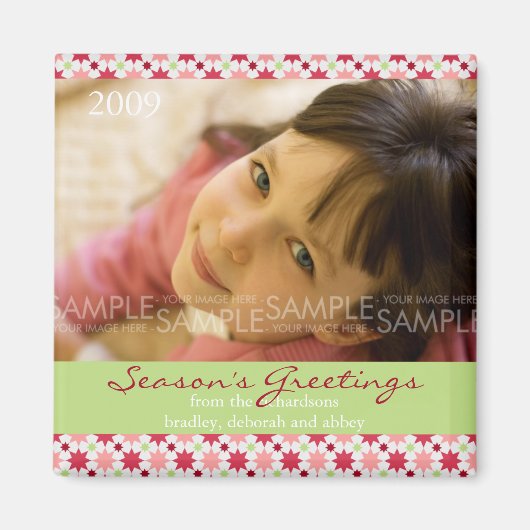 Amaryllis Stars :: Christmas Photo Magnet マグネット (正面)