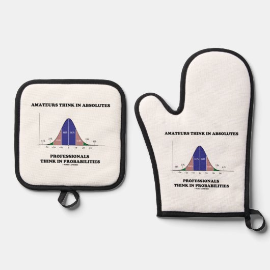 Amateur 考え Absolutesプロフェッショナル考え統計 鍋つかみ&鍋敷きセット (正面)
