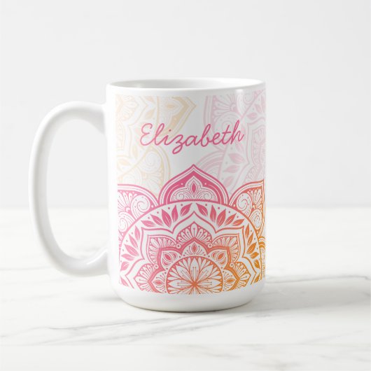 Amaya Mandala 15 oz. Personalized Mug コーヒーマグカップ (左)