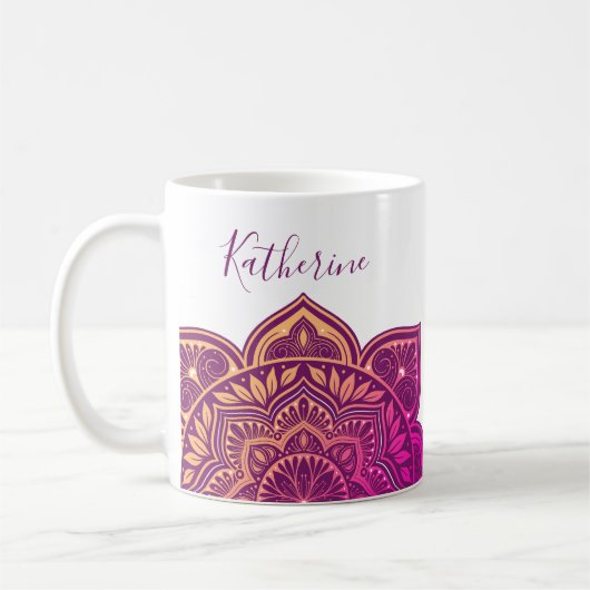 Amaya Mandala Personalized Mug コーヒーマグカップ (左)