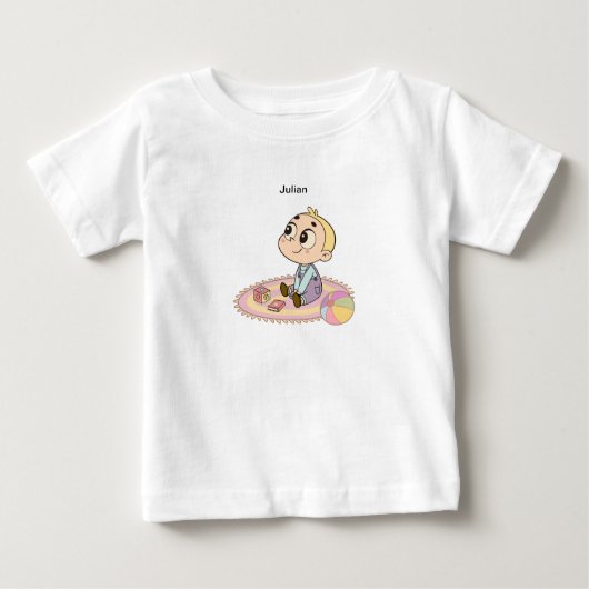 Amazed Boy Illustration ベビーTシャツ (正面)
