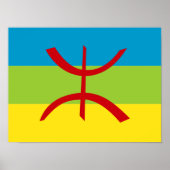 Amazigh Flag Gift Berber Flag Kabyles ポスター (正面)