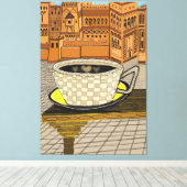 Amazigh Moロッコカスバとコーヒーカップ キャンバスプリント (インサイチュ (ウッドフロア))