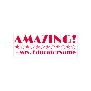 "AMAZING!" +のアシスタントネーム教えラバースタンプ セルフインキングスタンプ