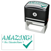 "AMAZING!" +教育者の名前ラバースタンプ セルフインキングスタンプ (インサイチュ)