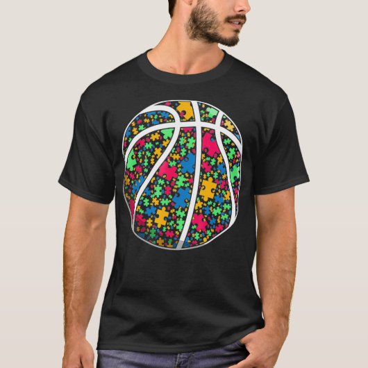 Amazing Basketball Autism Sport Autism Awareness K Tシャツ (正面)