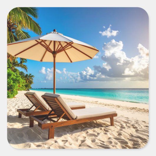 Amazing beach スクエアシール (正面)