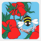 Amazing Bee Sticker スクエアシール (正面)