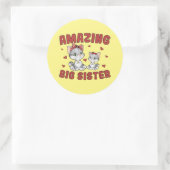 Amazing Big Sister - Kitty Cats赤いハート ラウンドシール (バッグ)