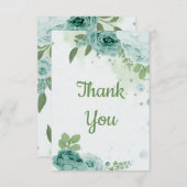 amazing blue flowers green leaves botanical  サンキューカード (正面/裏面)