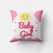 Amazing Blush Pink Sunshine Baby Girl クッション (裏面)