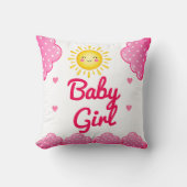 Amazing Blush Pink Sunshine Baby Girl クッション (正面)