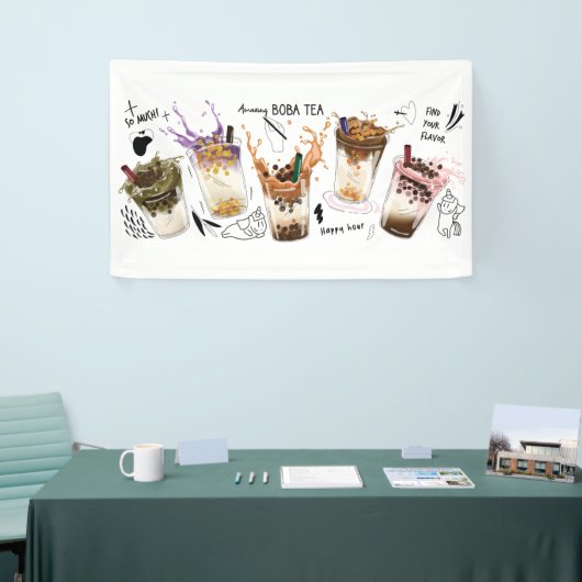  Amazing Boba tea 横断幕 (トレードショー)