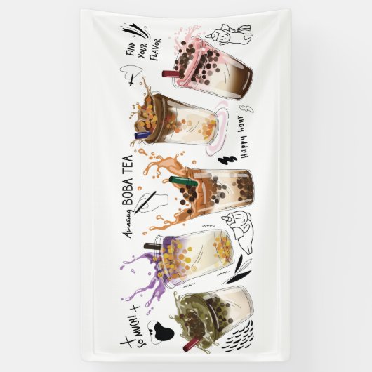  Amazing Boba tea 横断幕 (縦)