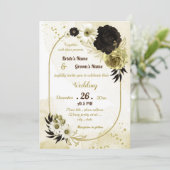 Amazing brown ivory gold floral geometric wedding 招待状 (スタンド正面)