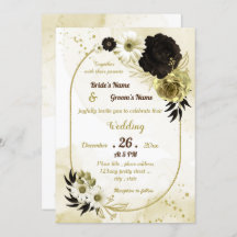 Amazing brown ivory gold floral geometric wedding