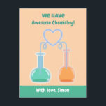 Amazing Chemistry Science Valentine's Dayカード シーズンポストカード<br><div class="desc">かわいい科学テーマはがき子供へ、完璧なバレンタインデーのカード交換。</div>