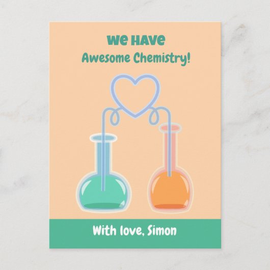 Amazing Chemistry Science Valentine's Dayカード シーズンポストカード (正面)