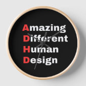 Amazing Different Human Design - ADHD Pride 壁時計 (正面)