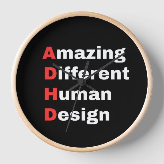 Amazing Different Human Design - ADHD Pride 壁時計 (正面)