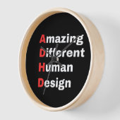 Amazing Different Human Design - ADHD Pride 壁時計 (傾斜)