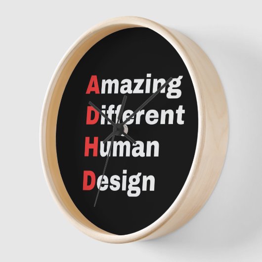 Amazing Different Human Design - ADHD Pride 壁時計 (傾斜)