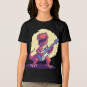 Amazing Dinosaur Jamming on Electric Guitar トライブレンドＴシャツ (正面)