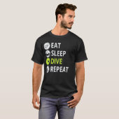 Amazing Eat Sleep Dive Repeat Tシャツ ふざけた スキューバ ダイビン (正面フル)