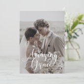 Amazing Grace 手書きスクリプト 宗教的な休日 シーズンカード (スタンド正面)