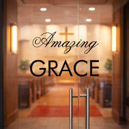 Amazing Grace Church カスタムテキスト窓用デカル ウィンドウサイン