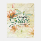 Amazing Grace Flowers and dragonfly   フリースブランケット (正面)