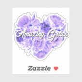 Amazing Grace Purple Floral Heart シール (シート)