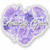 Amazing Grace Purple Floral Heart シール (正面)