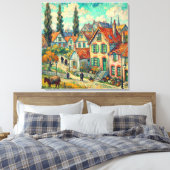 Amazing Houses in Auvers – ビンセント・ヴァン・ゴッホ キャンバスプリント (インサイチュ (寝室))
