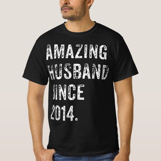Amazing Husband Since 2014 8 Years Wedding Anniver Tシャツ (正面)