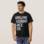 Amazing Husband Since 2018 4 Year Wedding Annivers Tシャツ (正面フル)