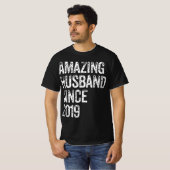 Amazing Husband Since 2019 3 Year Wedding Annivers Tシャツ (正面フル)