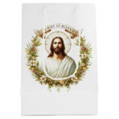 Amazing Jesus word art Easter  ミディアムペーパーバッグ (裏面)