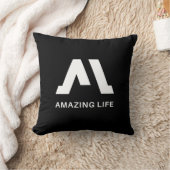 Amazing Life Monochrome A Logo クッション (ブランケット)