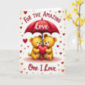 Amazing Love Heart Bears Card カード (黄色い花)
