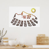 Amazing Machu_Picchu Cusco Peru Drawing ポスター (キッチン)