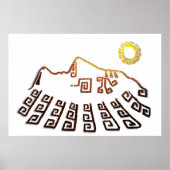 Amazing Machu_Picchu Cusco Peru Drawing ポスター (正面)