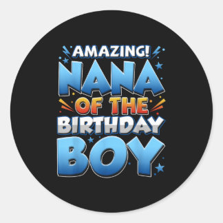 Amazing Nana Of The Birthday Boy Matching Family M ラウンドシール