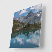 amazing nature design in the swiss mountains スクエア壁時計 (傾斜)