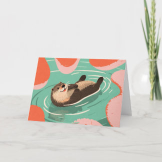 Amazing Otter Animal Greeting Card カード
