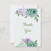 amazing purple blue flowers greenery botanical サンキューカード (正面)